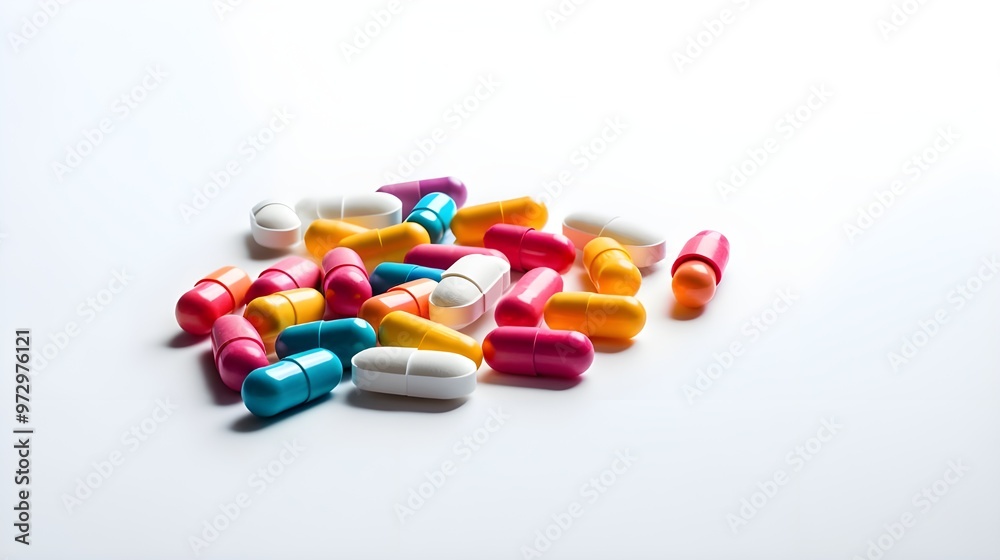 medicine pills with white background. medicine pills with white background.