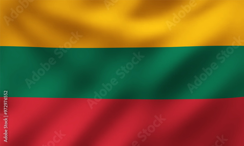 Free Download Waving National Flag of Lithuania, Vector Illustration - GFXLoad