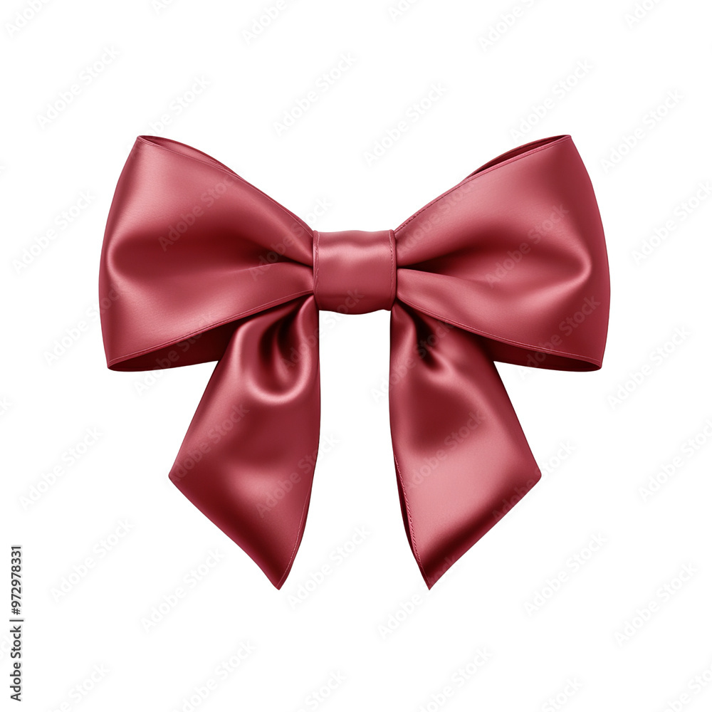 Elegant Red Satin Bow with Loops and Tails for Decorations. Elegant Red Satin Bow with Loops and Tails for Decorations.