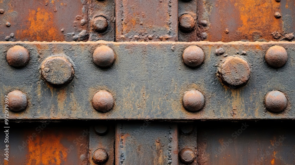 Rusty Metal Surface with Rivets and Welds Rusty Metal Surface with Rivets and Welds
