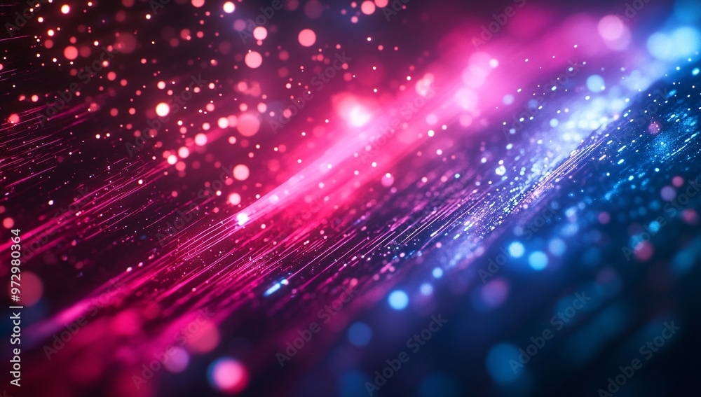 Colorful light trails in a dynamic abstract design showcasing vibrant energy and movement in a dark space