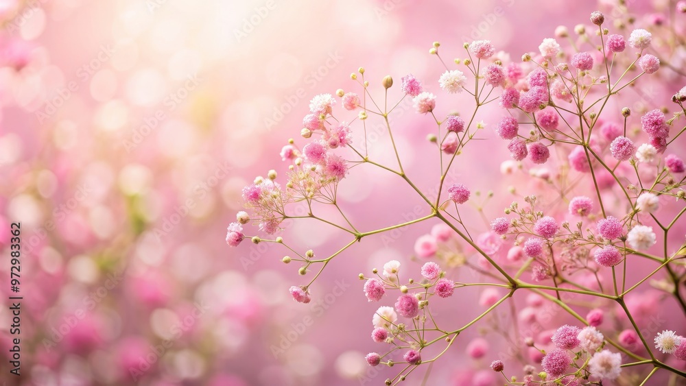 Fototapeta premium Delicate pink blooms of baby's breath gypsophila flower, pink, delicate, blooms, baby's breath