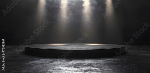 “Black Empty Podium Platform for Product Display or Presentation” 