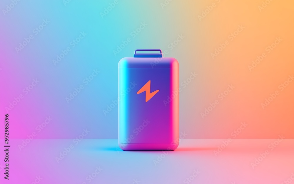 Minimalist Battery Logo with Simple Charging Indicator on Vibrant Gradient Background Minimalist Battery Logo with Simple Charging Indicator on Vibrant Gradient Background
