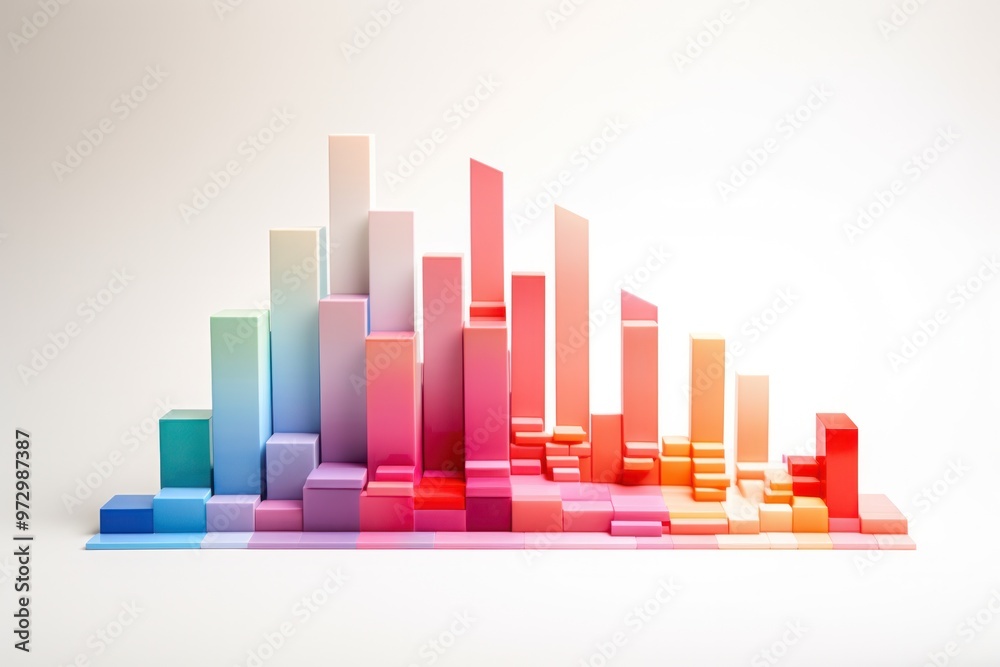 Fototapeta premium A stack of colorful bar graphs and charts, showcasing data-driven insights