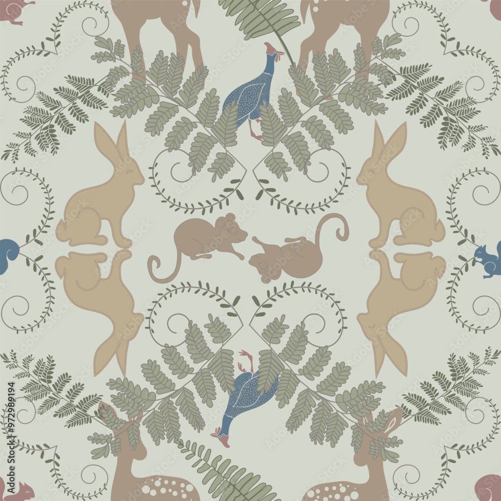 The flora and fauna found in forests seamless pattern ,prints background, vectors, surface patterns , ,texture, repeat pattern, Pattern tile
The flora and fauna found in forests seamless pattern ,prints background, vectors, surface patterns , ,texture, repeat pattern, Pattern tile