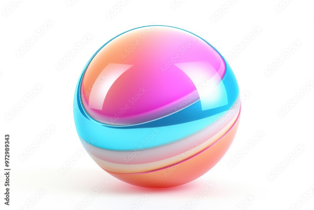 A vibrant, high-resolution 3D sphere rendered with realistic lighting and shadows A vibrant, high-resolution 3D sphere rendered with realistic lighting and shadows