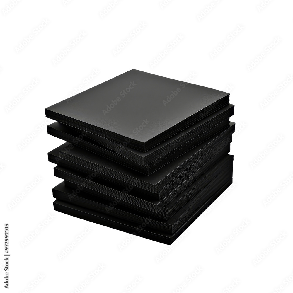 Stacked Black Square Tiles for Construction or Design Projects. Stacked Black Square Tiles for Construction or Design Projects.