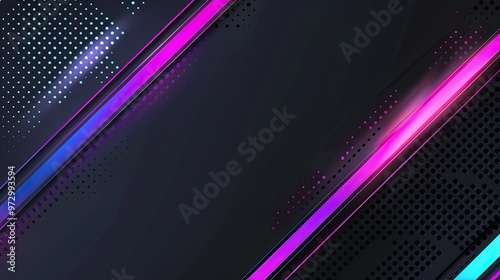 Wallpaper Mural A vibrant, abstract graphic featuring diagonal lines and dots in shades of pink and blue against a dark background. Torontodigital.ca