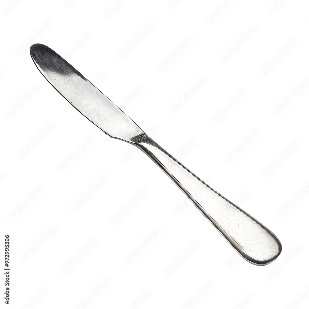 Stainless Steel Butter Knife with Smooth, Sleek Design. Stainless Steel Butter Knife with Smooth, Sleek Design.