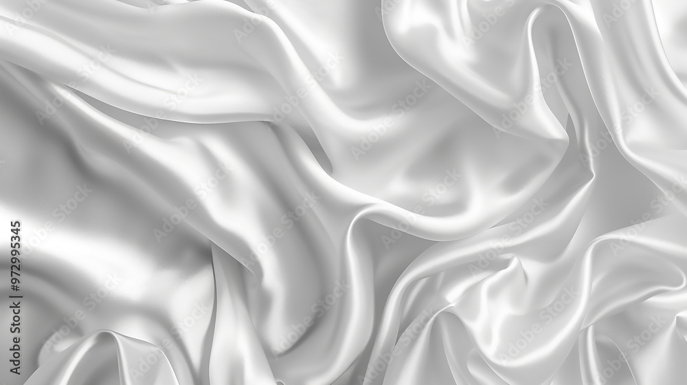 Naklejka premium Beautiful folds of white silk in full screen, like a beautiful clean fabric, simple soft background