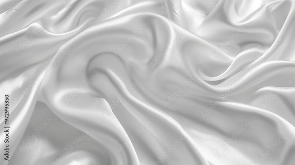 Obraz premium Beautiful folds of white silk in full screen, like a beautiful clean fabric, simple soft background