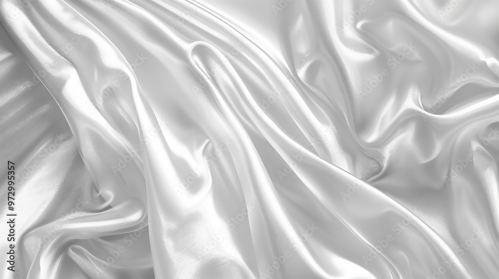 Detailed close-up of smooth white silk fabric with elegant folds, highlighting its luxurious texture and softness. Detailed close-up of smooth white silk fabric with elegant folds, highlighting its luxurious texture and softness.