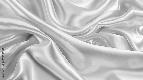  Beautiful folds of white silk in full screen, like a beautiful clean fabric, simple soft background