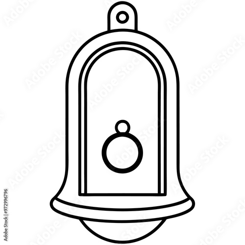 doorbell outline coloring book page line art drawing