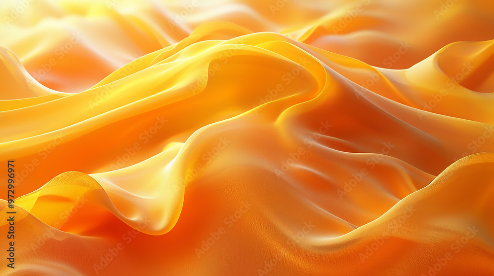 Deep marigold wave abstract background, sunny and vibrant, isolated on white Deep marigold wave abstract background, sunny and vibrant, isolated on white