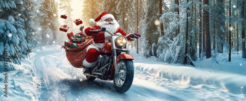 The Santa Riding His Motorcycle