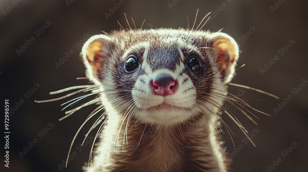 A close-up view of a ferret grooming itself, with a vintage style and a minimal background, focusing on the ferret’s self-care routine and the simplicity of its grooming area A close-up view of a ferret grooming itself, with a vintage style and a minimal background, focusing on the ferret’s self-care routine and the simplicity of its grooming area