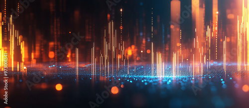 Stock trend chart, technology trend line chart