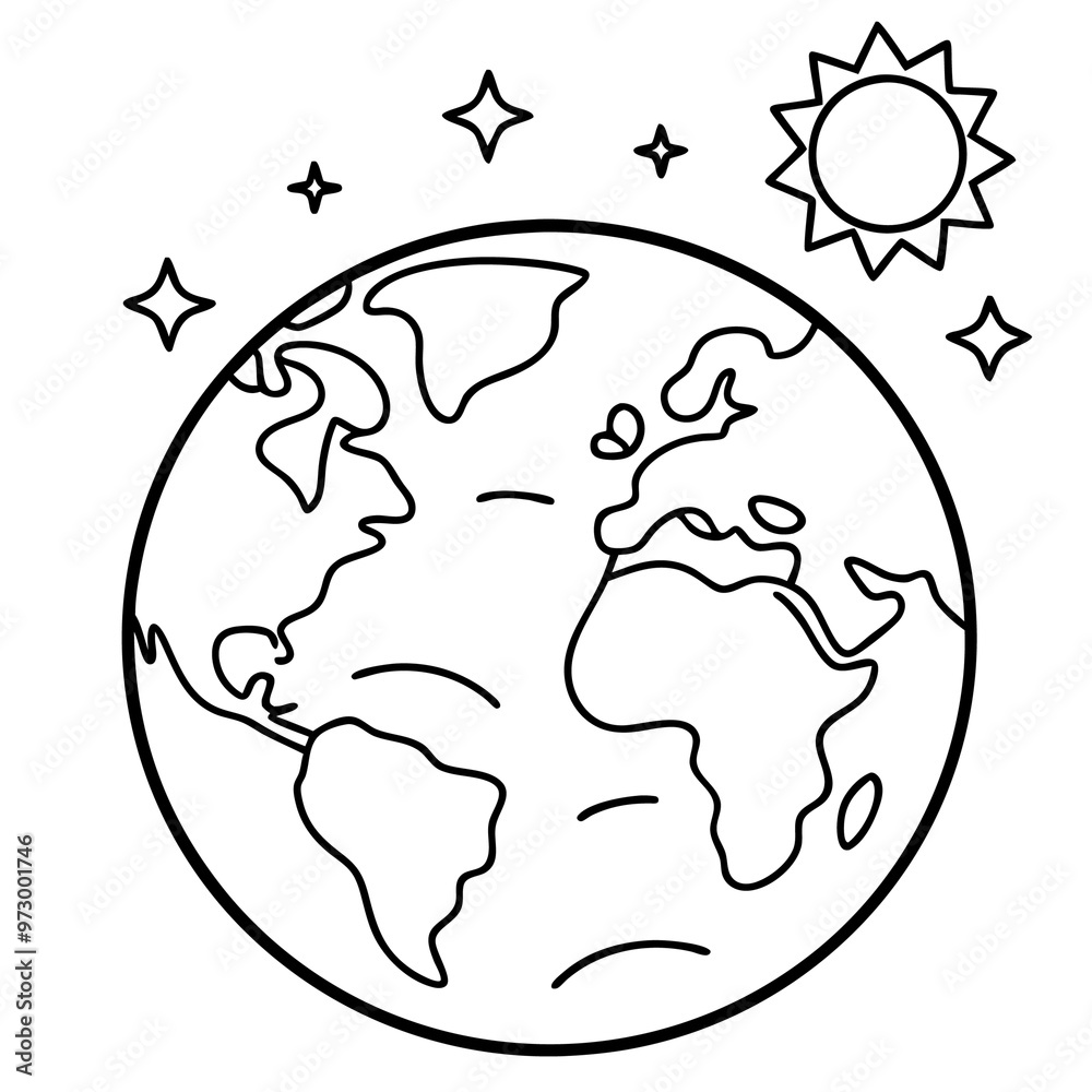 earth day outline coloring book page line art drawing earth day outline coloring book page line art drawing