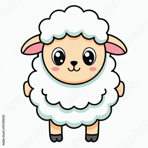 Cute Fluffy Sheep Illustration