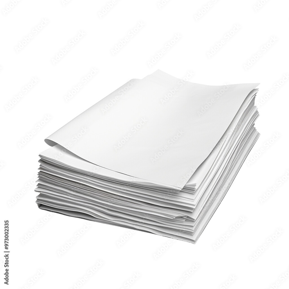 Neatly Stacked White Sheets of Paper on a Clean Surface. Neatly Stacked White Sheets of Paper on a Clean Surface.