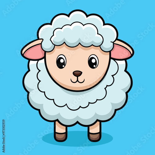 Cute Fluffy Sheep Illustration
