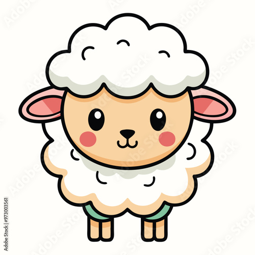 Cute Fluffy Sheep Illustration