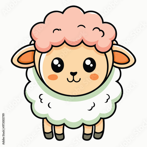 Cute Fluffy Sheep Illustration