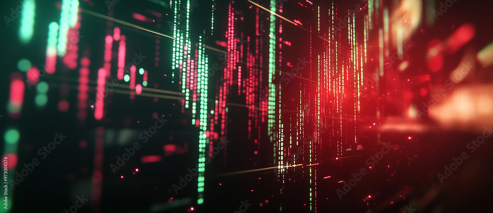 Naklejka premium Stock trend chart, technology trend line chart