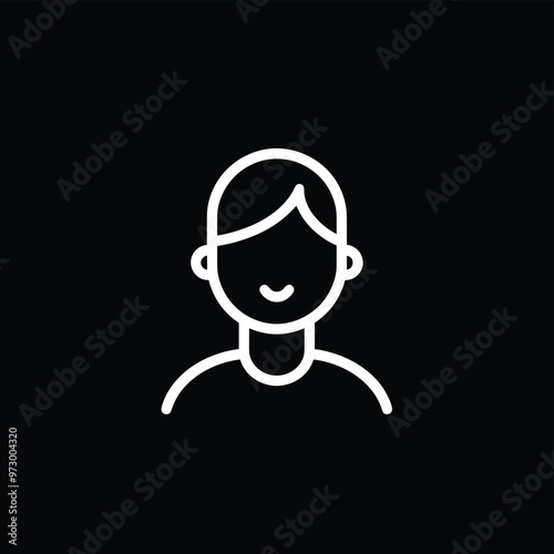 Free Download Simple line art of a person's face against a black background. - GFXLoad