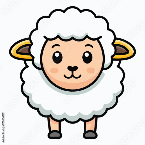 Cute Fluffy Sheep Illustration