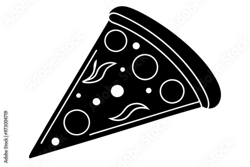  Pizza slice flat icon vector, Pizza silhouette 