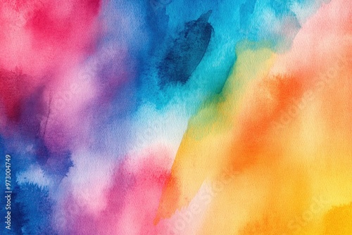 Vibrant watercolor abstract texture with colorful swirls and soft gradients, perfect for backgrounds and artistic projects.