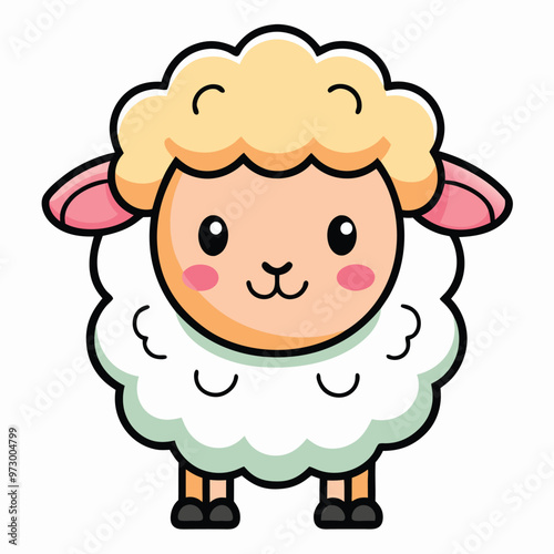 Cute Fluffy Sheep Illustration