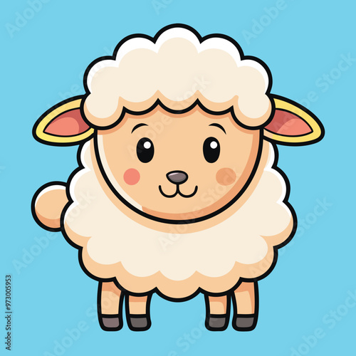 Cute Fluffy Sheep Illustration