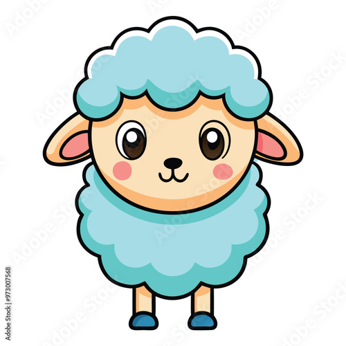 Cute Fluffy Sheep Illustration