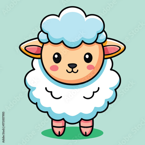 Cute Fluffy Sheep Illustration
