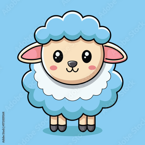Cute Fluffy Sheep Illustration