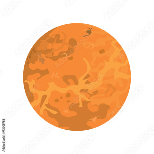 Illustration of Venus, the second planet from the Sun and the sixth largest planet.