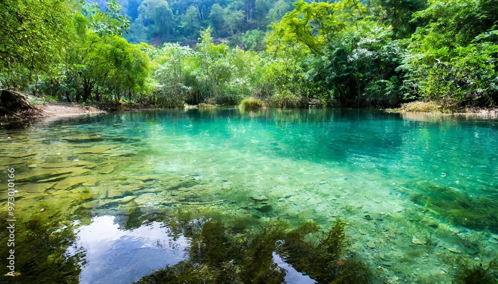 Crystal clear lake nature background with depth of field for a refreshing and peaceful retreat Crystal clear lake nature background with depth of field for a refreshing and peaceful retreat
