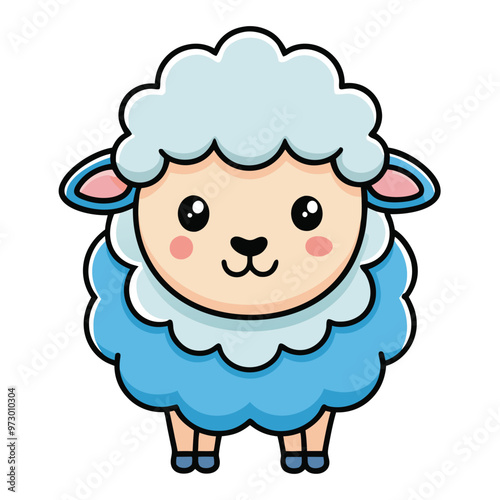 Cute Fluffy Sheep Illustration