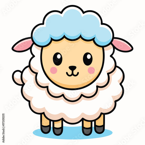 Cute Fluffy Sheep Illustration