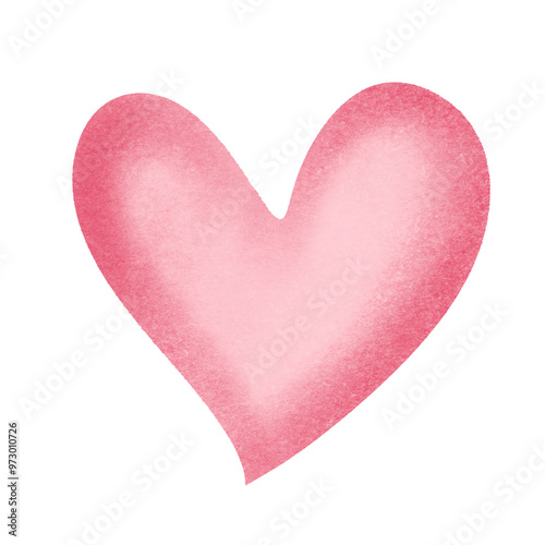 Soft Chalk Cute Pink Heart Doodle Illustration