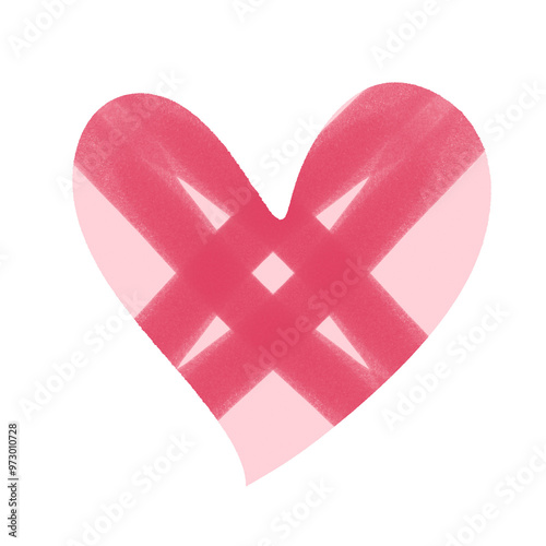 Shape Cute Pink Heart Doodle Illustration