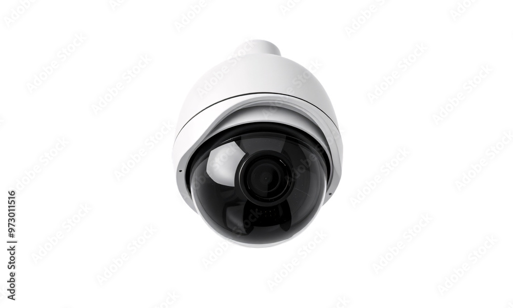Dome CCTV security camera isolated on transparent background Dome CCTV security camera isolated on transparent background