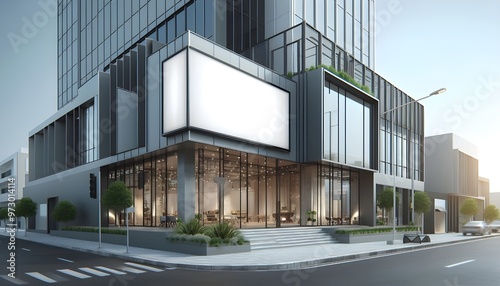 blank billboard and front store design