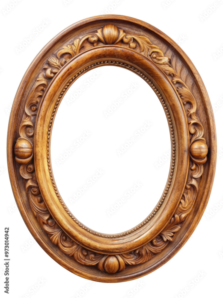 Obraz premium circular old wooden with vintage style frame 