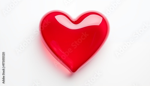 red heart on white