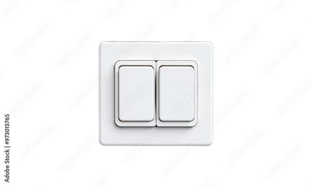 light switch with two buttons  isolated on transparent background